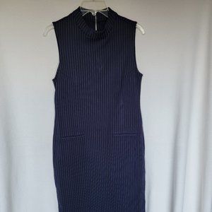 Pinstripe navy stretch dress size M